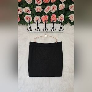 Kismet Black & Gold Sparkle Knit Mini Skirt